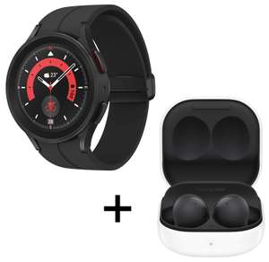 Montre connectée Samsung Galaxy Watch 5 Pro - 45mm (Noir) + Ecouteurs sans fil Samsung Galaxy Buds 2 (Graphite) - Via ODR de 70€
