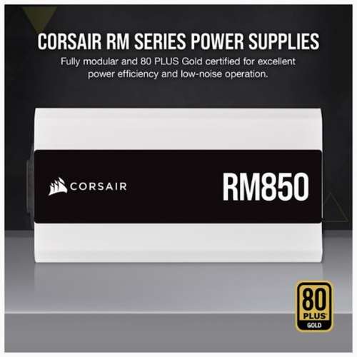 Boitier PC Corsair 4000D Airflow - Blanc, Moyen tour, Verre Trempé + Alimentation modulaire Corsair RM White Series RM850 850W 80 PLUS Gold