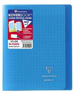 Cahier Agrafé Clairefontaine Koverbook 951406C - Bleu, 17x22 cm, 96 Pages Grands Carreaux