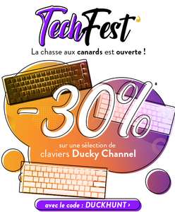 Sélection de clavier Ducky Channel en promotion, Ex : Ducky Channel One 3 SF Black (Cherry MX Silent Red) à 125,97€ au lieu de 179,95€