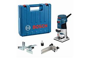 Affleureuse Bosch Professional GKF 600 - 600W, Ø pince de serrage 6 mm / 8 mm, Pack d'accessoires, Coffret