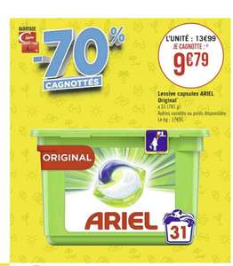 Boîte de 31 capsules de lessive Ariel Original - plusieurs variétés (via 9,79€ sur la carte fidélité)