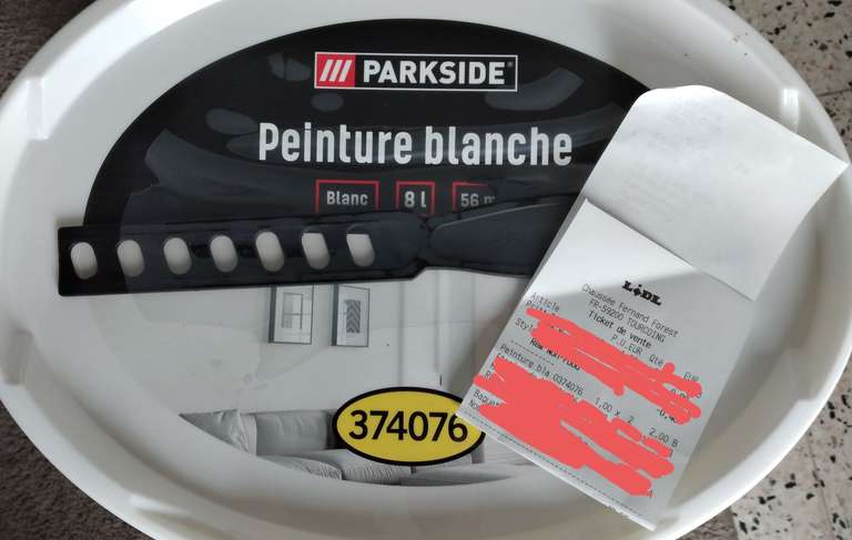 Pot de peinture blanche Parkside (8L) - Tourcoing (59)