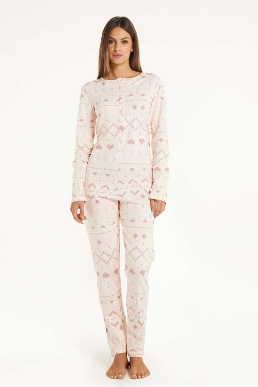 Pyjama Combinaison en Coton Épais Imprimé Nordique - Tailles S, M et L