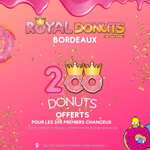 1 Donut offert pour les 200 Premiers Clients - Royal Donuts Bordeaux (33)