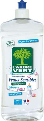Liquide Vaisselle L'Arbre Vert Peaux Sensibles Biberons 750 ml