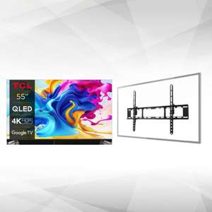 TV 55" TCL 55C649 (2023) - QLED, 4K UHD, HDR Pro, Dolby Vision, Google TV (Via ODR de 100€) + Support Mural