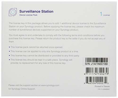 Licence Synology CLP1 Surveillance Station pour caméra supplémentaire
