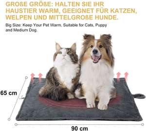 Couveture auto-chauffante pour chiens & chats Toozey - 90x65 cm, gris foncé (vendeur tiers)