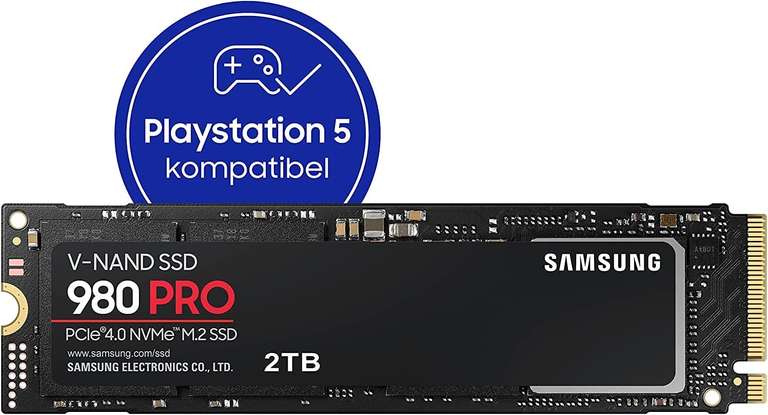 [Prime BE] SSD interne M.2 NVMe 4.0 Samsung 980 Pro (MZ-V8P2T0BW) - 2 To, TLC, DRAM, Jusqu'à 7000-5000 Mo/s (Frontaliers Belgique)