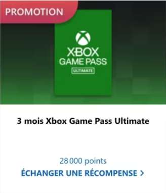 [Microsoft Rewards] 3 mois d'abonnement au Gamepass Ultimate pour 28000 points (rewards.bing.com)