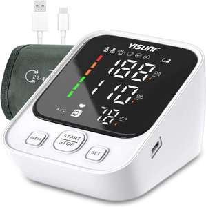 Tensiomètre automatique Brassard réglable - Grand LED écran rétroéclairé - Détecteur rythme cardiaque irrégulier hypertension