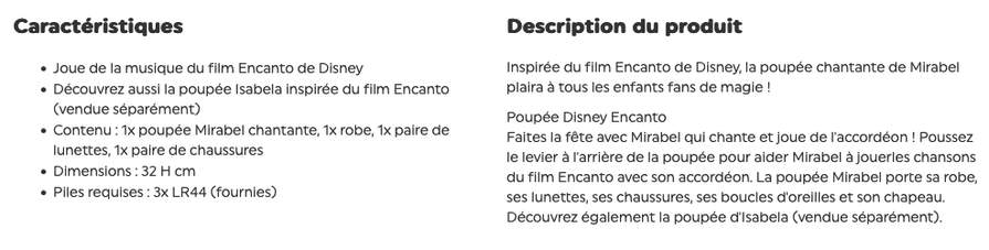 Disney Encanto - Poupée Chantante Mirabel - Cdiscount Jeux - Jouets