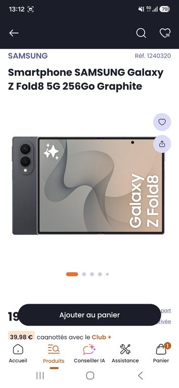 [Membres Club/Club +/Club Infinity] Smartphone Galaxy Z Fold8 - 256 Go (Via bonus reprise 200€) — promo Tech