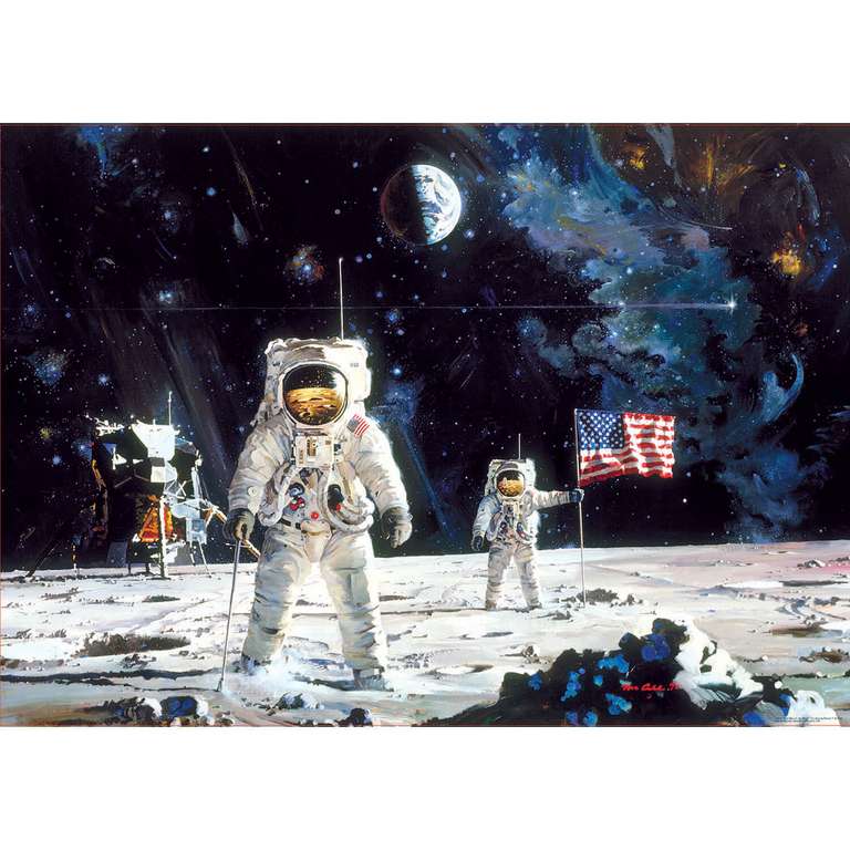 Puzzle Educa 1000 pièces : Premiers hommes sur la lune, Robert McCall