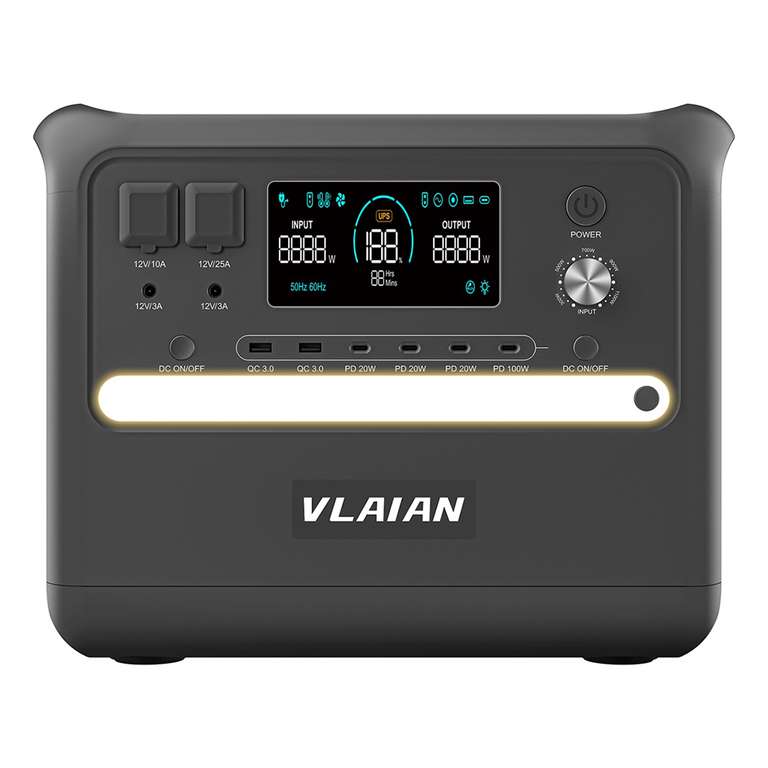 Station électrique portable VLAIAN S2400 - 2400W, stockage 2048 Wh, LiFePo4 (Entrepôt EU)