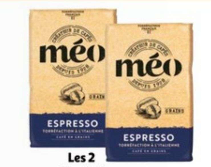 Lot de 2 paquets de 1kg de café en grain Méo Espresso (2x 1kg)