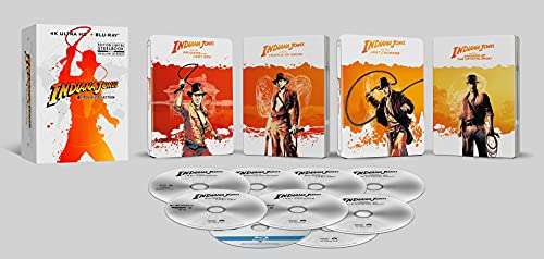 Coffret Blu-Ray 4K UHD + Blu-Ray + Bonus Indiana Jones - L'intégrale (Édition SteelBook limitée)