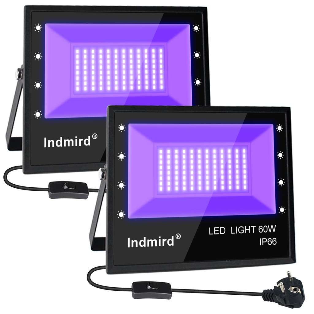 Lampe UV Lumière Noire 45W CREATESTAR - 385-400nm, étanche IP66, Pour Fêtes, Décoration Fluorescente