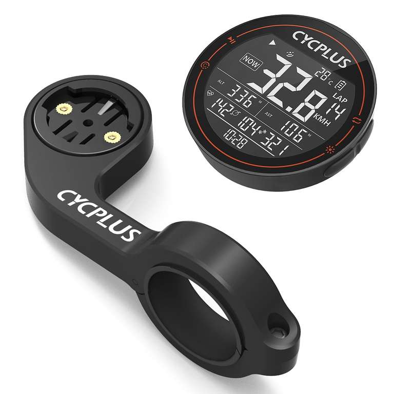 Ordinateur de vélo Cycplus M2 avec Support - Ecran 2.5", GPS, ANT+, Bluetooth, Autonomie 30h, USB-C, Exportation de données, IPX6