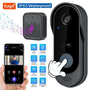 Sonnette Vidéo Tuya-Waterproof avec caméra sans fil, Wi-Fi, HD, interphone vidéo de sécurité, IR, extérieur, téléphone, sonnette de porte