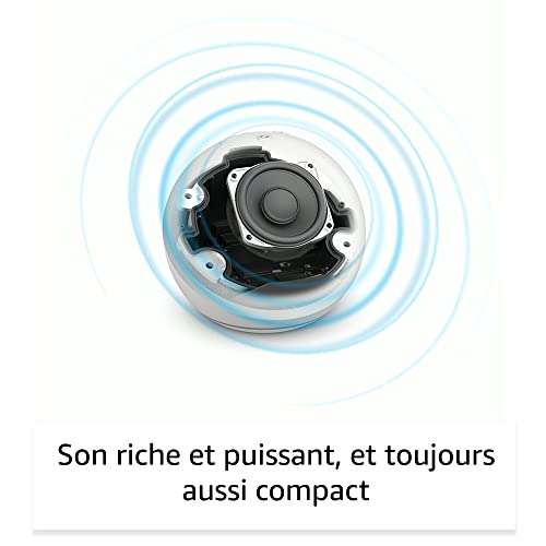 [Prime] Enceinte Bluetooth connectée Amazon Echo Dot avec Horloge (5e génération, modèle 2022) - Bleu-gris ou Blanc