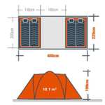 Tente de camping Surpass SURPTENT401G 4 - Gris, 4 places