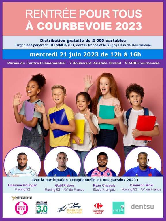 [Habitants] Distribution gratuite de 2000 cartables pour la rentrée scolaire 2023 - Courbevoie (92)