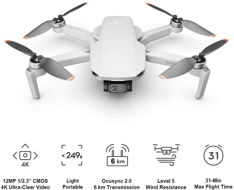 Drone quadricoptère RTF DJI Mini 2 Fly More Combo