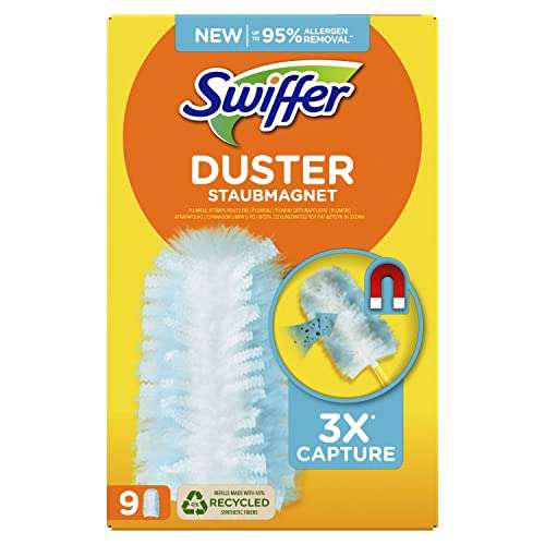 Plumeau Swiffer Duster Attrape & Retient + 9 Recharges Dépoussiérantes