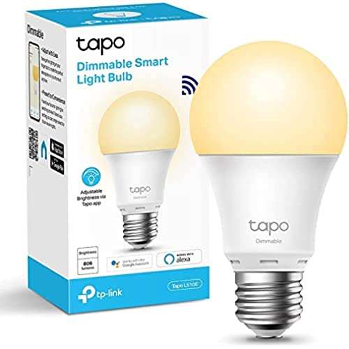 Ampoule LED Connectée Tapo L510E - E27 Blanc Chaud, 2700K, 8.7W, 806Lm, compatible avec Alexa et Google Home