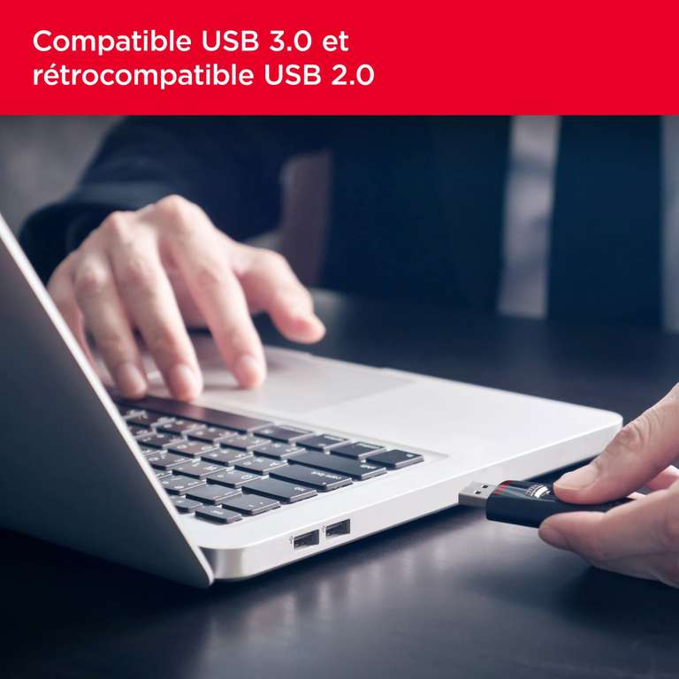 Clé USB 3.0 SanDisk Ultra 128 Go - jusqu'à 130 Mo/s (3268915) –