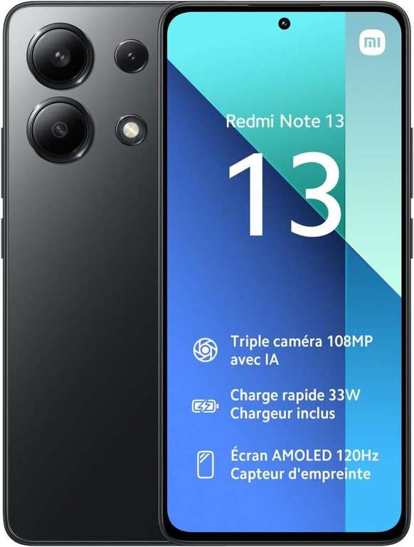 Smartphone 6.67" Xiaomi Redmi Note 13 - 128 Go (Frontaliers Suisse)