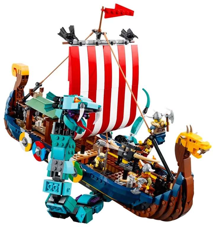 LEGO Creator 31132 pas cher, Le bateau viking et le serpent de Midgard