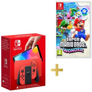 Pack Console Switch OLED édition Mario (rouge) + Super Mario Bros. Wonder (via 50€ sur carte de fidélité)
