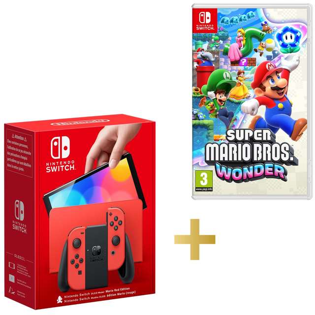Pack Console Switch OLED édition Mario (rouge) + Super Mario Bros