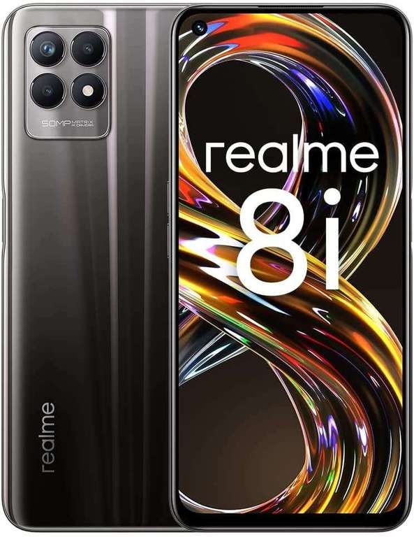 Realme 8i 64 Go Noir - Full HD+ 120 Hz, Helio G96, 4 Go RAM, 64 Go, NFC, 50 MPX - 129,99€ avec RAKUTEN20 + 6,50€ en RP (Vendeur Realme)