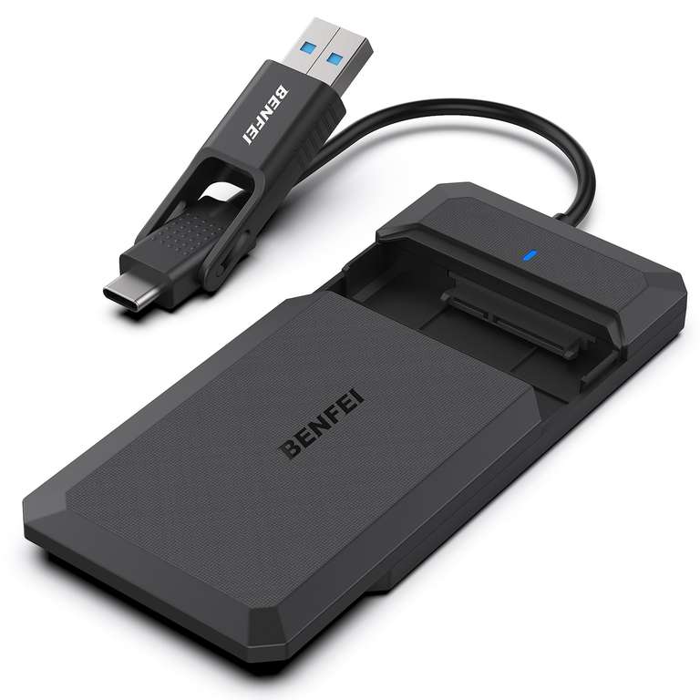Boîtier Externe Disque Dur 2.5" BENFEI - USB-C/USB-A - Pour HDD/SSD SATA Jusqu'à 6To