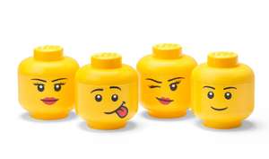 Sélection de produits LEGO - Exemple : Lot de 4 boîtes en forme de tête de mini-figurine, 1L, Jaune