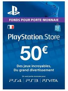 50€ de Fonds pour porte-monnaie Playstation Store (Dématérialisé)