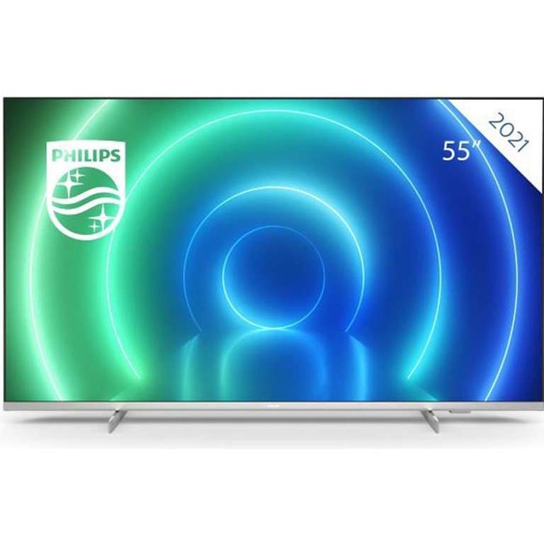 TV 55" Philips 55PUS7556 - LED, 4K UHD, HDR, Dolby Vision / Atmos, HDMI 2.1 / VRR, Smart TV (+22.79€ en fidélité pour les CDAV)
