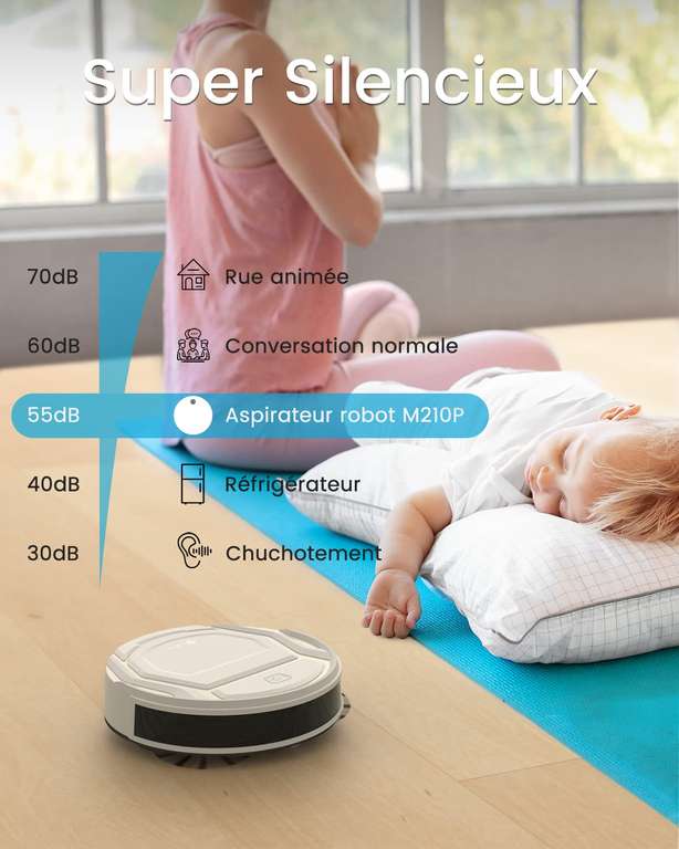 Aspirateur Robot Lefant- 2200Pa, 55dB, Connecté avec WiFi/Bluetooth/Alexa (vendeur tiers, via coupon)