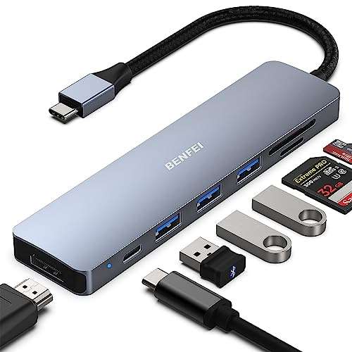 Hub USB C vers HDMI, 3 Ports USB-C vers USB, USB C vers Carte SD