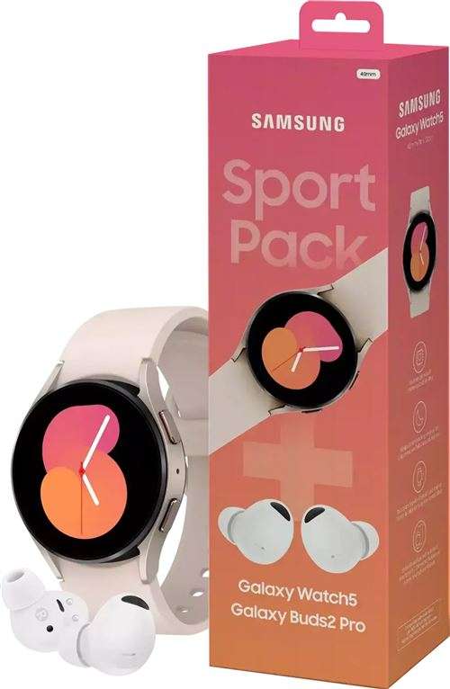 Montre connectée Samsung Galaxy Watch5 Starter et buds2 pro Sport Pack (Frontaliers belgique)