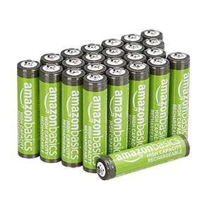 Lot de 24 Piles rechargeables Amazon Basics - AAA, 850 mAh