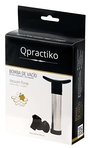 Pompe à vide pour bouteille de vin Qpractiko + 2 bouchons (Via coupon)