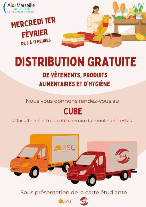 [Étudiants] Distribution gratuite de vêtements/Produits alimentaires et d'hygiène - Marseille (13)
