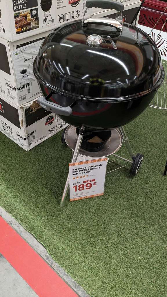 Barbecue charbon de bois WEBER Classic kettle 57, noir