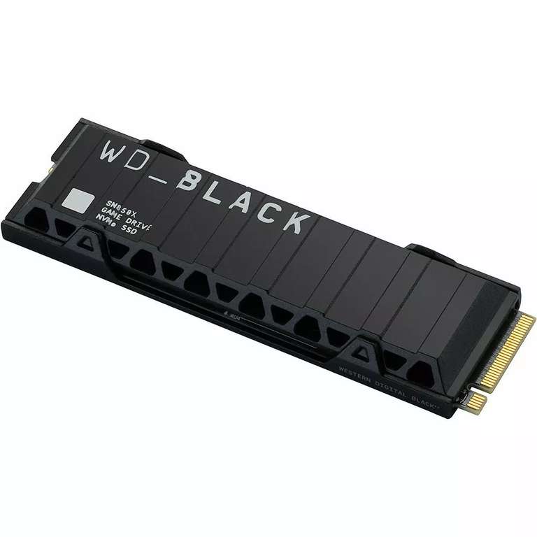 SSD interne M.2 NVMe 4.0 Western Digital WD Black SN850X - 1 To, TLC 3D, DRAM, Jusqu'à 7300-6300 Mo/s (Avec Dissipateur à 99.99€)