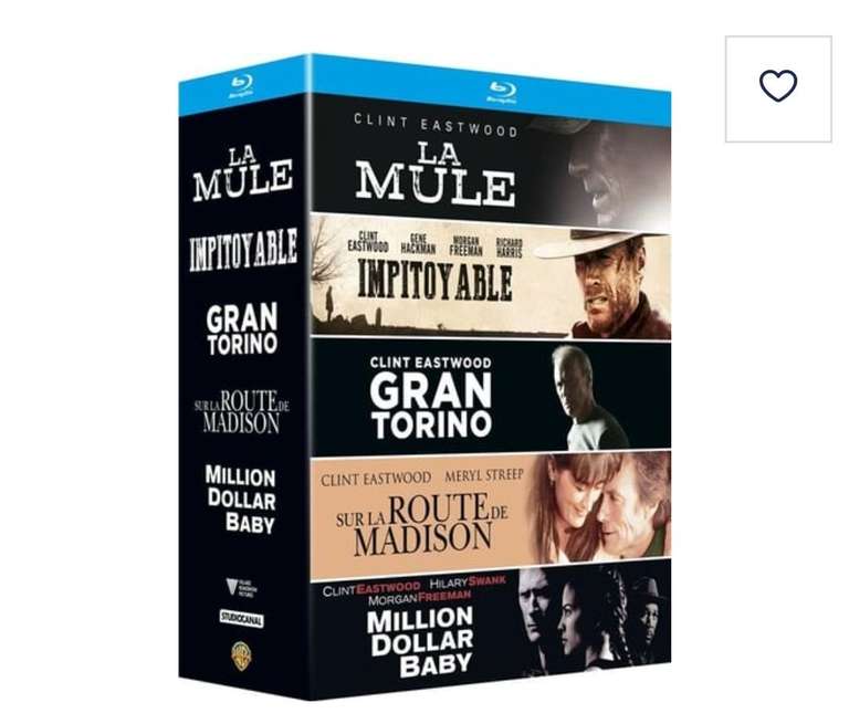 Coffret Blu-ray : Clint Eastwood acteur : La Mule + Gran Torino + Million Dollar Baby + Impitoyable + Sur la route de Madison